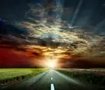 Vibrational Energy Healing Road Into Sunset