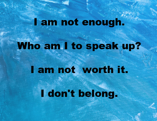 Beliefs and thoughts in a distressed mental body could include thoughts such as "I am not enough.  I am not worth it.  I don't belong."