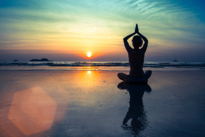 When reading about examples of affirmations, an important tip is to be present in the moment.  In this example, we have a person doing a yoga meditation.