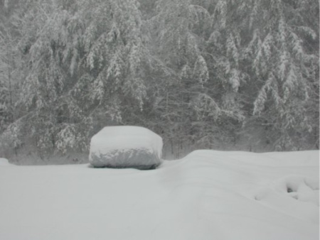 How to forgive someone:  if you cannot find a way to forgive, you will likely find yourself as stuck as the car in the snow of this photo.