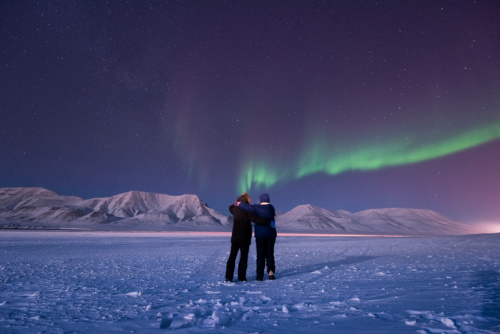 Sacral chakra represented by northern lights