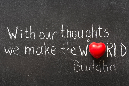In Reiki spiritual healing, it is powerful to set an intention ahead of time.  The quote by Buddha states:  "With our thoughts, we make the world."