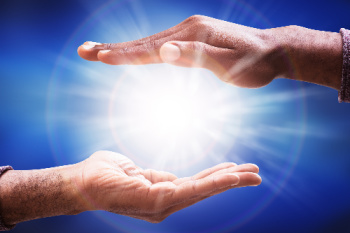 You might think, "Tithing how to increase prosperity?"  Prosperity, in my view, is an energy exchange as symbolized by the ball of energy between 2 people's hands.
