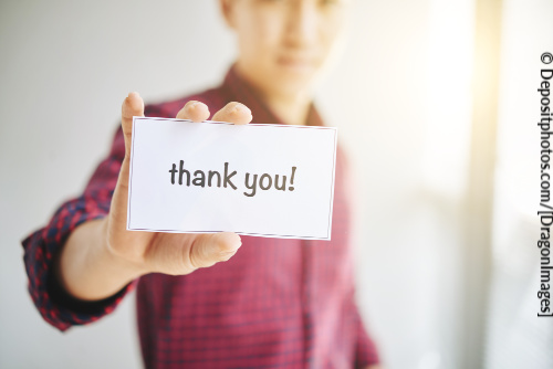 A gratitude letter can come in the form of a personal note or even an email.