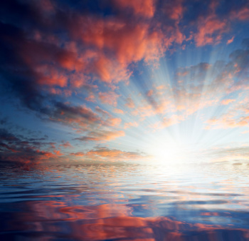 Karuna Reiki benefits include encouraging you to see your own inner light and being true to yourself.  Sunrise over water is designed to help put you in that frame of mind.