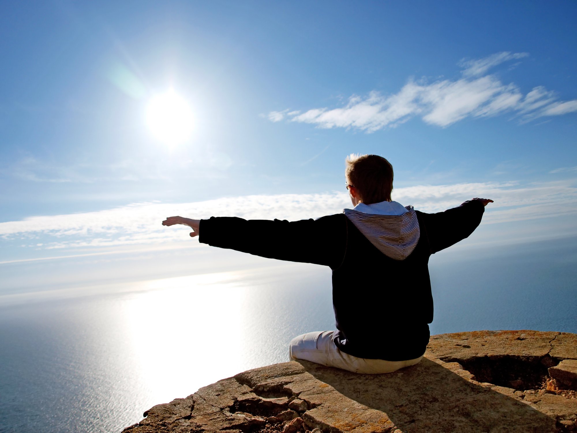 law of attraction visualization man enjoying sun